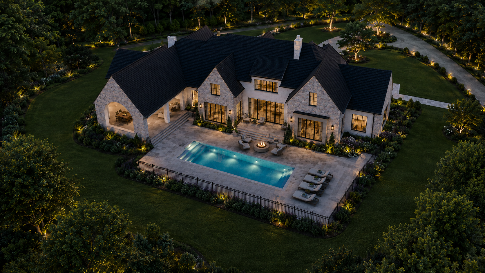 14756 Hopewell Road — Backyard, Elevated View